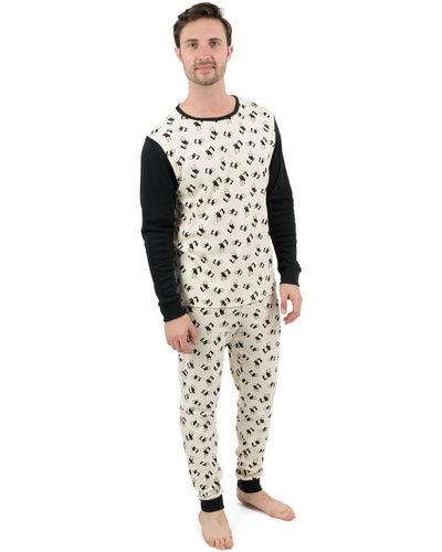 Leveret Two Piece Cotton Pajamas Panda - Black