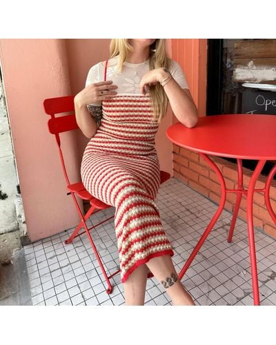 4si3nna Pamela Striped Dress - Red
