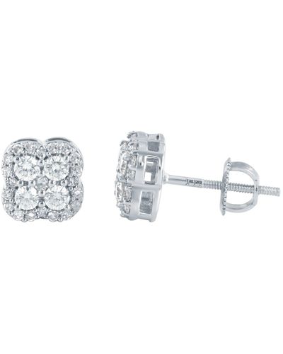Monary 14k White Gold Earrings With 0.5 Ct. Diamonds - Metallic