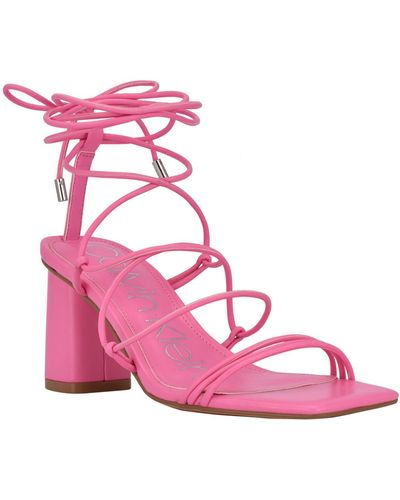 Calvin Klein Calista Lace-up Strappy Heels - Pink