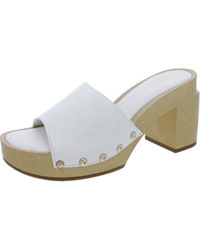 Franco Sarto Capri Clog 3 Studded Clogs Shoes - White