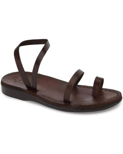 Wholesale Ezra - Leather Cut Out Sandal | Brown for your shop – Faire UK