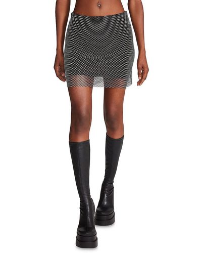 Steve Madden Charlize Mesh Short Mini Skirt - Black