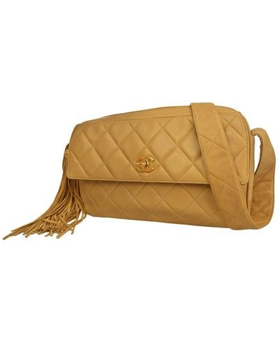 Chanel Matelassé Leather Shoulder Bag (pre-owned) - Natural
