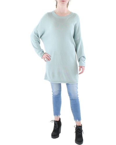 Eileen Fisher Organic Cotton Crewneck Tunic Sweater - Blue