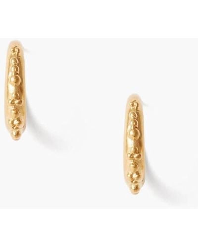 Chan Luu Dotted Hoop Earrings In Gold - White