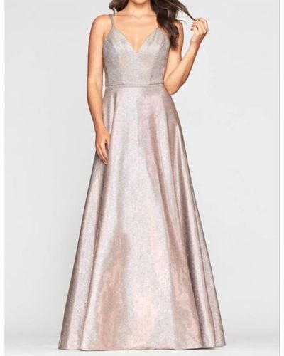 Faviana Metallic Jersey Gown - Pink