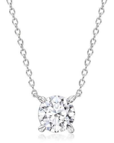 Ross-Simons Lab-grown Diamond Solitaire Necklace - Metallic