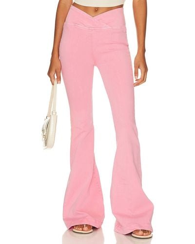 Free People Venice Beach Flare Jeans - Pink