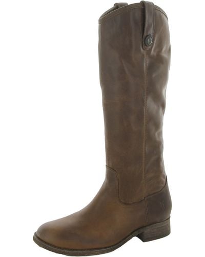 Frye Melissa Faux Leather Riding Knee-high Boots - Brown
