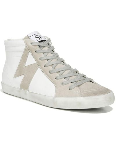 Sam Edelman Avon Faux Suede Leather Upper High-top Sneakers - White