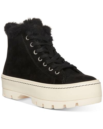 Madden Girl Shadow F Lug Sole Lace Up Ankle Boots - Black