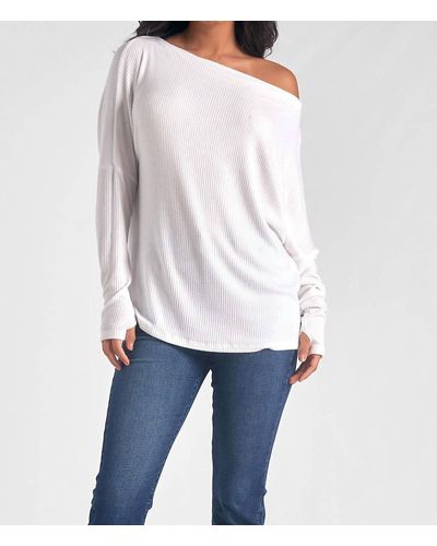 Elan Top Flowy V-Neck Long Sleeve