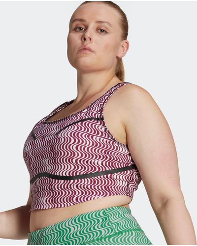 adidas By Stella Mccartney Truepurpose Printed Crop Top - Plus Size - Pink