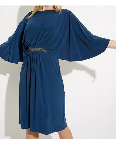 Joseph Ribkoff Flutter Sleeve Dress Style 224257 - Blue