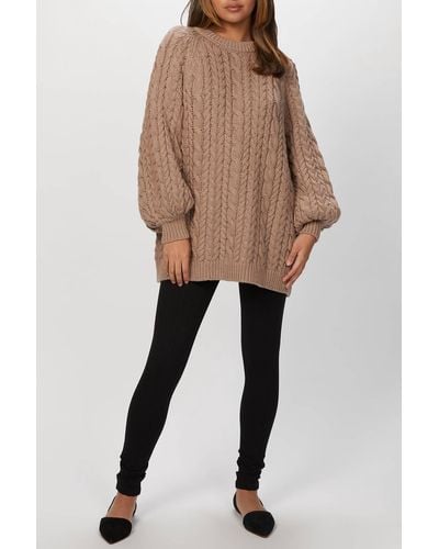 Mr. Mittens Chunky Cable Sweater - Natural
