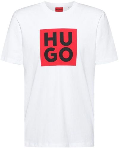 HUGO Boss - Organic Cotton T Shirt With New Logo Print - White