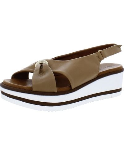 Ron White Open Toe Slingback Wedge Sandals - Brown