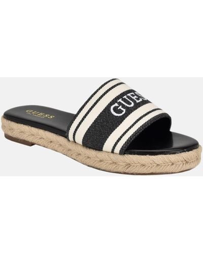 Guess Factory riggs Espadrille Slides - Black