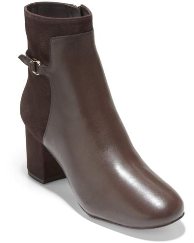 Cole Haan Amalie Leather Ankle Booties - Brown
