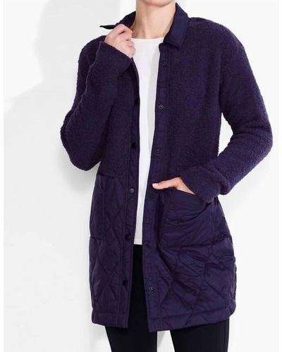NIC+ZOE Quilted Mix Media Coat - Blue