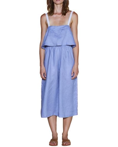 Sancia Lasson Linen Cut-out Jumpsuit - Blue