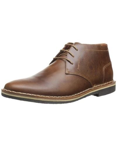 Steve Madden Harken Leather Plain Toe Chukka Boots - Brown