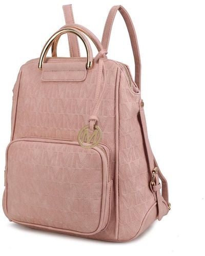 MKF Collection by Mia K Torra Milan "m" Signature Trendy Backpack - Pink