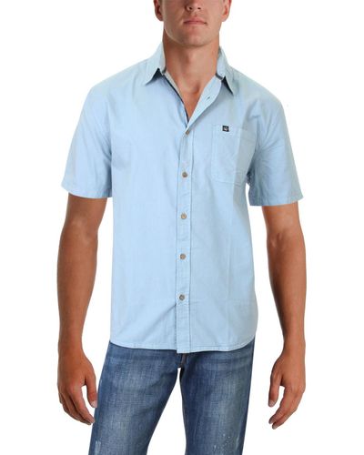 Tentree Camaroon Cotton Dressy Button-down Shirt - Blue
