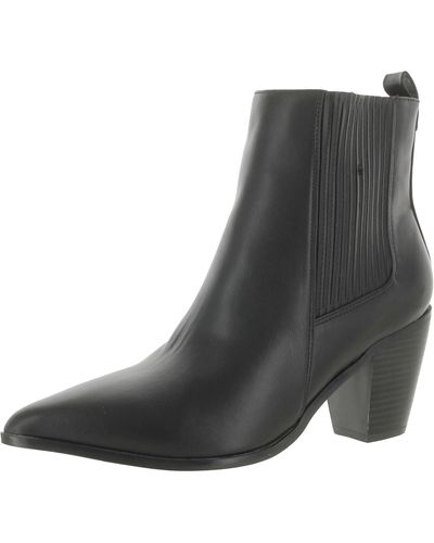 FASHION TO FIGURE Hazel Faux Leather Pull On Ankle Boots - Gray