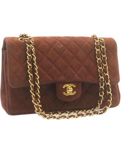 Chanel Classic Flap Suede Shoulder Bag (pre-owned) - Brown