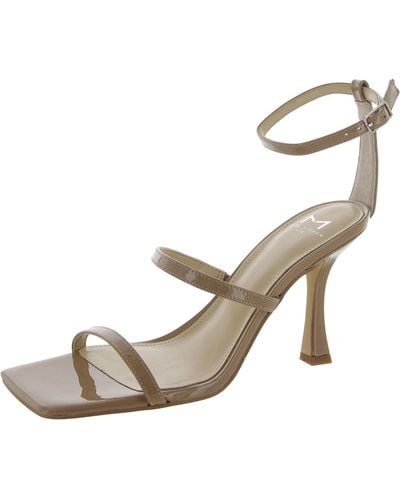 Marc Fisher Dalida Leather Buckle Strappy Sandals - Natural