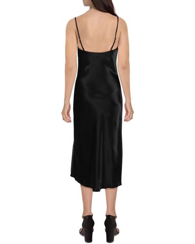 Bebe Sateen Midi Slip Dress - Black