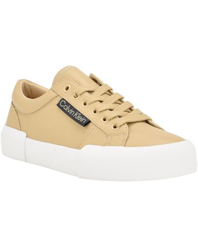 Calvin Klein Chanse Faux Leather Lifestyle Casual And Fashion Sneakers - Metallic