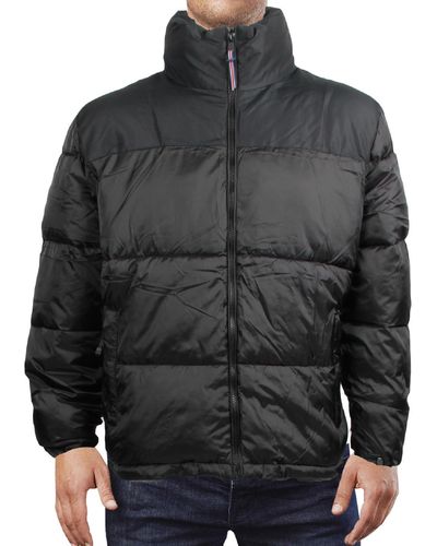 London Fog Puffer Colorblock Quilted Coat - Black
