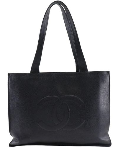  Chanel, Pre-Loved Black Coated Canvas Optic Coco Tote