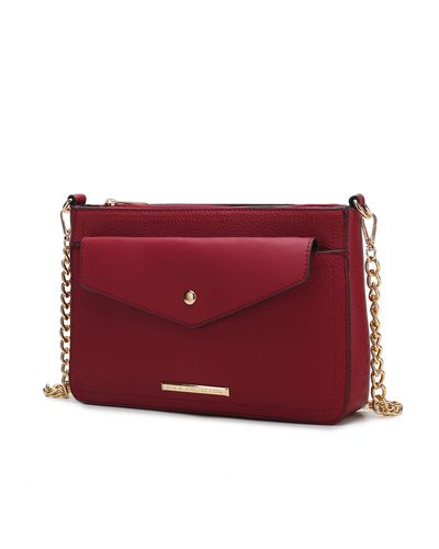 MKF Collection by Mia K Maribel Vegan Leather 3-in-1 Crossbody Bag - Red