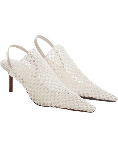 Mng Solid Man Made Slingback Heels - White