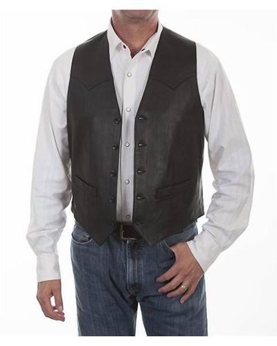 Scully Button Front Vest - Gray