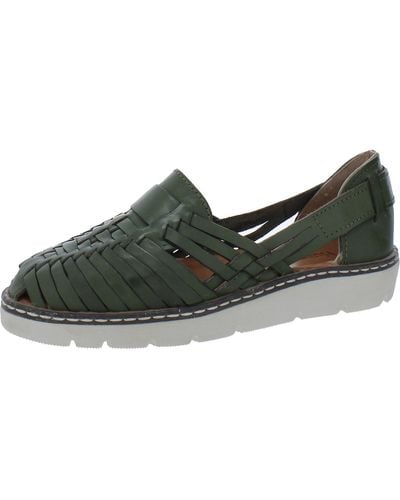 BEARPAW Lena Slip On Platform Huarache Sandals - Green