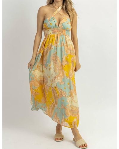 Dress Forum Lemonade Breeze Crossover Midi Dress - Yellow