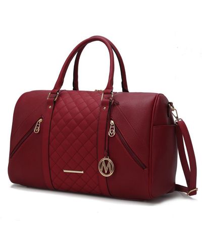MKF Collection by Mia K Allegra Vegan Leather Duffle - Red