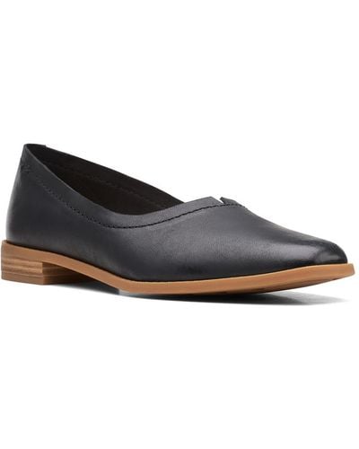 Clarks Pure Walk Leather Slip-on Loafers - Black