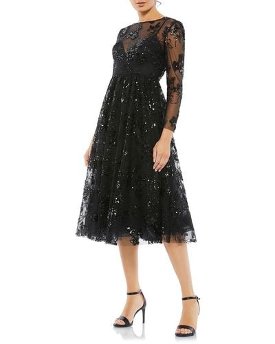 Mac Duggal Sequin Beaded Cocktail And Party Dress - Black