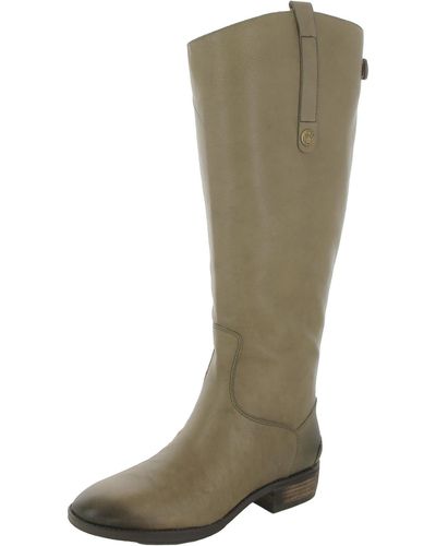 Sam Edelman Penny 2 Wide Calf Leather Riding Boots - Gray