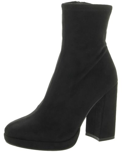 Steve Madden Macayla Faux Leather Embossed Ankle Boots - Black