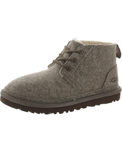 UGG Refelt Neumel Round Toe Lace-up Booties - Gray