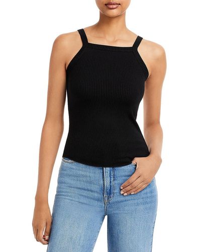 WSLY Bleecker Ribbed Straight Neck Cami - Black