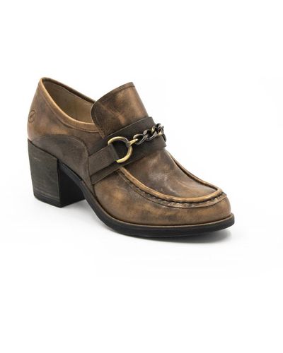Casta Palmer Chain Loafer Shoes - Brown