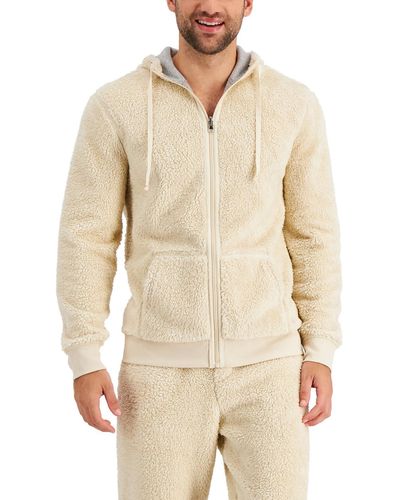 Club Room Reversible Cozy Zip Hoodie - Natural